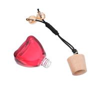 KICHOUSE Colgante 12ml para Coche para Botella de Perfume de Vidrio Rojo Ambientador Decorativo que Mejora la Claridad Mental y Relaja Cuerpo y Espíritu para Interior de Coche