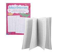 KICHOUSE Cuaderno de Ejercicios de Aritmética 2 Libros de 24 Páginas con Operaciones Combinadas de Adición Sustracción Multiplicación y División Práctica Escolar para Preescolar y