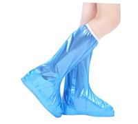 KICHOUSE Cubrezapatos Impermeables Azules con Cremallera y Banda Elástica Protector Portátil para Botas y Zapatos Antideslizante Talla para Adultos Días Lluviosos y Actividades al Aire