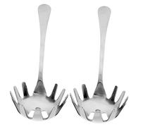 KICHOUSE Cucharas Reutilizables Para Pasta y Fideos Acero Inoxidable, Colador De Fideos Perforado Mango Largo, Utensilios De Cocina Multiusos Para Servir y Escurrir, Pack 2 Piezas