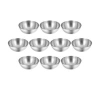 KICHOUSE Cuencos Redondos para Servir Condimentos para Salsa de Acero Inoxidable 10 Bordes Elevados y Resistencia al Calor, Bandeja Elegante en Casa o Entornos Profesionales