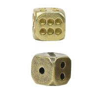KICHOUSE Datos de Latón Macizo Esquinas Redondeadas Dados de Cobre Puro para Bar y Discoteca de Juego Duraderos y Suaves Accesorios para Juegos de Mesa y Educación