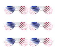 KICHOUSE de Gafas de Sol Accesorios Divertidos y Ligeros Persianas de Plástico 6 Piezas para Fiesta del Día Independencia para Adultos Eventos Fotográficos