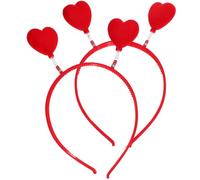 KICHOUSE Diadema Antenas de Corazón Rojas de Tela Flocada y Plástico 2 Piezas Accesorio para Disfraz de Cupido Mujer Adecuado para San Valentín Bodas y Fiestas Románticas