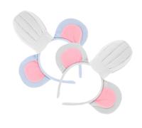 KICHOUSE Diadema de Orejas de Ratón con Mini Gorro de Chef Suave y Flexible Accesorio para Disfraces Infantiles 2 Unidades Azul y Gris para Fiestas Obras Escolares y Carnaval