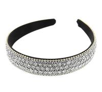 KICHOUSE Diadema Tela y Pedrería Brillante Diseño Antideslizante para Mujer de Gemas de Imitación Adecuado para Ocasiones Formales y Fiestas