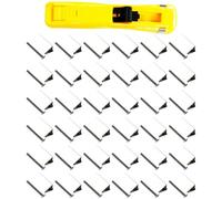 KICHOUSE Dispensador de Clips Metálicos Mediano 100 Clips de 15 MM Grapadora de Papel Reutilizable para Oficina Escuela y Material Escolar Sujetador Rápido para Color Color Aleatorio