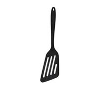 KICHOUSE Espátula de Silicona para Cocinar Negra Utensilio Antiadherente de Grado Alimenticio Pala Ergonómica para Freír Carne y Panqueques Apta para Hogar y Restaurante