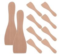 KICHOUSE Espátulas de Madera de Haya 10 Piezas 14x4,5 Cm, Raspadores de Pastel Resistentes al Desgaste, Espátulas Planas Reutilizables para Barbacoa, Wok y Cocina Doméstica