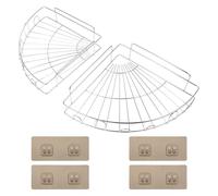 KICHOUSE Estantería Diseño Resistente para Baño sin Taladro de Acero Inoxidable y PVC 2 Juegos de Baldas Prácticas para Almacenamiento en Cocina y Baño