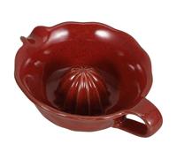 KICHOUSE Exprimidor Manual de Cítricos de Cerámica Rojo con Capacidad de 200ml, Diseño Moderno, Ligero Boquilla Antigoteo para Zumos Frescos en Casa