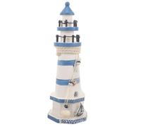 KICHOUSE Faro Mediterráneo de Madera para Decoración del Hogar, Estilo Vintage Mediterráneo, Resistente y No Se Deforma, Adecuado para Eventos del Océano Mar
