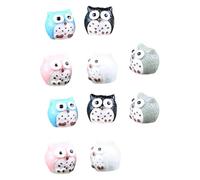 KICHOUSE Figuras de Búho de Resina Miniatura 12 Piezas para Decoración de Jardín de Hadas Adornos Compactos para Terrarios y Casas de Muñecas Accesorios Temáticos Bosque Color Aleatorio