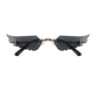 KICHOUSE Gafas de Sol Alas de Ángel de Metal y Pc, Negras
