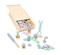 KICHOUSE Herramientas Infantiles de Madera para Juguete Educativo DIY de Construcción Creativa Maletín Seguro y Duradero para Aprendizaje y Desarrollo Temprano