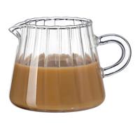 KICHOUSE Jarra de Crema de Vidrio de Borosilicato 200 Ml, Jarra Transparente para Leche con Vertedor, Taza Multifuncional para Café y Té en Casa y Cafetería, Diseño Compacto y Resistente