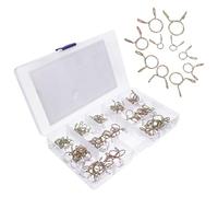 KICHOUSE Juego de 400 Abrazaderas para Tuberías de Agua Ajustables de Zinc Coloreado Kit Surtido de Abrazaderas Metálicas Resorte para Mangueras de Jardín Automoción y Líneas de