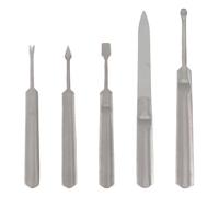 KICHOUSE Juego de 5 Horquillas Multifuncionales de Acero Inoxidable para Manicura y Pedicura, Raspadores y Quitacutículas Portátiles para Eliminar Piel Muerta en Manos y Pies