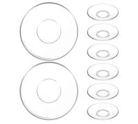 KICHOUSE Juego De 8 Platillos De Vidrio Transparente Para Aperitivos Tazas Y Tazas De Café Incluye Platillos Redondos De Vidrio Bandeja Para Postres Y Bandeja Para Cucharas De Café