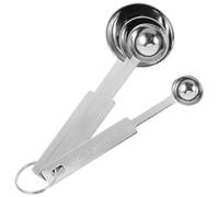 KICHOUSE Juego de Cucharas Medidoras para Medición Precisa 4 Piezas de Acero Inoxidable Diseño Ergonómico y Forma Redonda en Cocina y Hornear