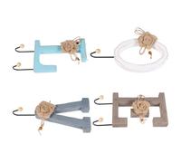 KICHOUSE Juego de Ganchos para Pared Estilo Retro de Hierro y Madera Diseño de Cuentas Redondas, Resistentes Rayar la Ropa, Adecuado para Colgar Perchas y Ahorrar Espacio