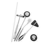 KICHOUSE Juego de Martillos Médicos Multifuncionales 5 Piezas Negro Mango Ergonómico Portátil para Diagnóstico Neurológico Equipo de Percusión para Estudiantes y Profesionales