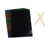 KICHOUSE Juego de Papel para Rascar Infantil 55 Hojas A4 21X297 CM sin Tóxicos con 10 Láminas Multicolor y 1 Lápiz de Madera para Manualidades y Dibujo Educativo