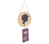 KICHOUSE Letrero de Madera para Baño Mujer Señal Divertida para Puerta de Aseo Resistente y Fácil de Colocar para Oficinas Restaurantes y Baños Públicos