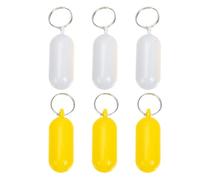 KICHOUSE Llaveros Flotantes 6 Piezas en Forma de Píldora 25X65 CM Espuma y Resistente Colores Blanco y Amarillo Llavero Náutico para Barco Surf Kayak y Deportes Acuáticos