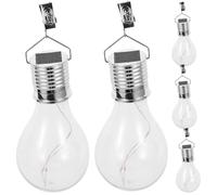 KICHOUSE Luces Solares LED Transparentes Colgantes, Paquete de 5 Panel Solar Integrado, Decoración de Jardín y Terraza, Iluminación Exterior para Fiestas, Resistente Lluvia