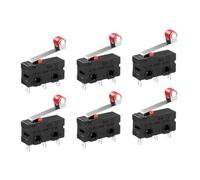 KICHOUSE Microinterruptor Negro 12 Piezas Spdt 250v 5a Palanca de Rodillo y Acción Momentánea para Interruptores Industriales y Electrónica