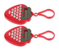KICHOUSE Mini Calculadora Electrónica Portátil con Diseño de Fresa Roja 2 Piezas Llavero de Abs, Adecuado para Actividades al Aire Libre y Útiles Escolares para Actividades al Aire Libre