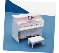 KICHOUSE Mini Piano y de Plástico Blanco para Decoración de Casita de Muñecas de Mobiliario Miniatura para Manualidades DIY y Juguetes Infantiles Escena Miniatura Detallada y