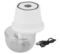 KICHOUSE Mini Picadora Eléctrica de Ajo y Alimentos Capacidad de 250ml, Diseño Portátil y Moderno en Material Pp y Vidrio para Cocina Fácil y Rápida