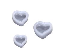 KICHOUSE Molde de Silicona para Joyería 3 Piezas Multiusos y Fácil de Desmoldar Forma de Corazón Adecuado para Manualidades y Elaboración de Chocolate