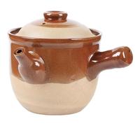KICHOUSE Olla de Barro para Cocinar 3l Resistencia a Alta Temperatura y Mango Antideslizante, Adecuado para Estofados y Potes Picantes en Cocina Tradicional