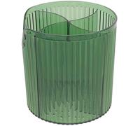 KICHOUSE Organizador de Brochas de Maquillaje de Plástico Verde para Almacenamiento y Orden en Tocador o Casa, Funda Práctica para Brochas y Utensilios de Aseo