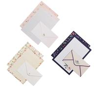 KICHOUSE Papeles de Carta con Diseños de Flores A5 Coloridos y Sencillos 6 Juegos Aloha Jardín Púrpura y Jardín Papel para Sobres Adecuado para Cartas Invitaciones y Notas Personales