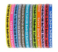 KICHOUSE Paquete de 12 Pulseras de Silicona Tablas de Multiplicar, Correas Educativas para en Cumpleaños y Eventos Escolares