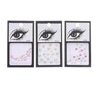 KICHOUSE Pegatinas Faciales Decorativas Gemas Autoadhesivas para Ojos y Rostro, 3 Juegos Formas de Estrella y Pétalos, Joyas de Maquillaje para Fiestas y Festivales