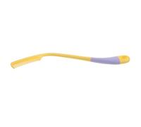 KICHOUSE Peine Portátil de Plástico Mango Largo Curvo y Dientes Anchos, Antideslizante para Personas Mayores Lesiones Manos, Apto para Uso en Oficina y Hogar