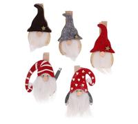 KICHOUSE Pinzas Decorativas Navideñas de Madera en Forma de Papá Noel 9 Piezas para Decoración del Hogar y DIY Diseño Creativo y Adorable Varios Estilos