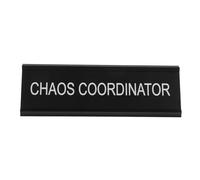 KICHOUSE Placa de Escritorio para Mediador Forma L de Aleación de Aluminio Negra 6x20 Cm Señal Identificativa Profesional para Oficina y Mostrador de Mediación