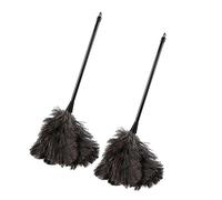 KICHOUSE Plumero De Avestruz 2 Piezas Herramienta De Limpieza Cepillo Para Polvo Mango Largo Material Natural Para Habitaciones, Cocina, Automóvil y Oficina