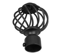 KICHOUSE Remates Decorativos para Barras de Cortina, Tapas de Extremo Cuadradas de 28 Mm en Negro, Accesorios de Hierro Duraderos para Barras de Cortina de Ventana en Sala, Dormitorio U