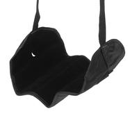 KICHOUSE Reposapiés de Avión y Oficina Colgante Negro Hamaca para Descansar los Pies Soporte Ajustable para Viaje y Escritorio Material Poliéster Ligero y Portátil para Uso en Tren y