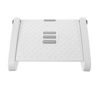 KICHOUSE Reposapiés de Masaje Ajustable para Oficina y Hogar, Taburete Antideslizante de Plástico Blanco, Accesorio Ergonómico para Trabajo en Escritorio Rodillo de Masaje y Soporte Cómodo