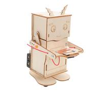 KICHOUSE Robot Devorador De Monedas Juguete para Kit De Experimentos Científicos Educativos Robot De Alcancía De Madera Proyecto Stem De Física para