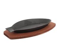 KICHOUSE Sartén para Asar Parrilla y Cocinar Pescado de Hierro Revestimiento Antiadherente, Conducción de Calor Uniforme y Rápida, Bandeja Resistente para Barbacoa al Aire Libre