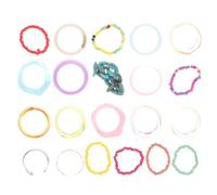 KICHOUSE Set de 21 Anillos de Resina de Colores para Mujer y Niña